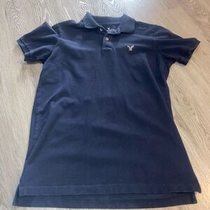 American Eagle Outfitters Dark Blue Flex Polo